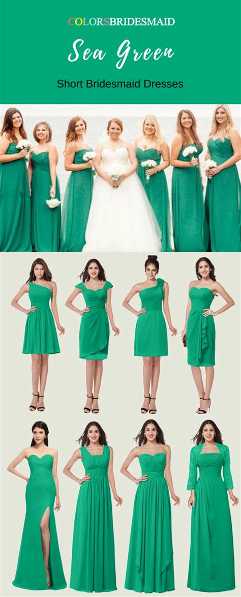 Short And Long Bridesmaid Dresses With Amazing Styles In Sea Green Color