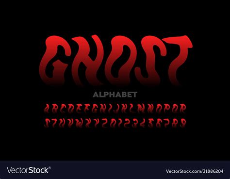 ghost style halloween font royalty  vector image