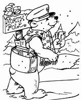 Pole North Coloring Pages Carrier Drawing Color Mail Postman Bear Autocad Arrow Dwg Delivering Letters Printables Symbols Christmas Carolina Santa sketch template