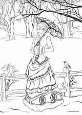 Winter Victorian Dress Fashion Coloring Pages Adult Style Favoreads Book Printable Christmas Colouring Club Collection Books Exclusive Visit Choose Board sketch template