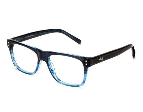 clear blue rectangular eyeglasses