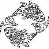 Pisces Colouring sketch template