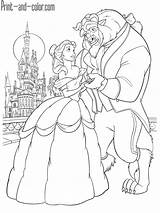 Coloring Pages Color Beast Beauty Disney Print Princess Colouring Belle Drawing Girls sketch template
