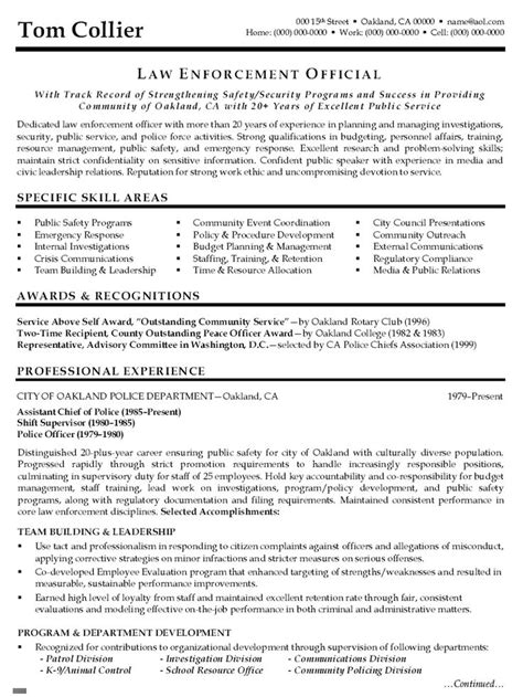 resume sample resume objective resume examples police officer resume
