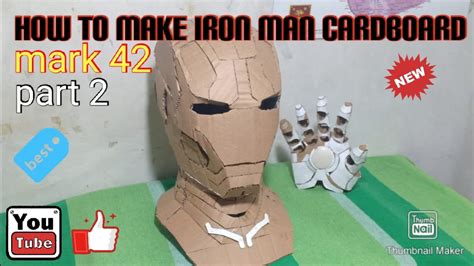iron man suit cardboard mark  full suitpart neck youtube