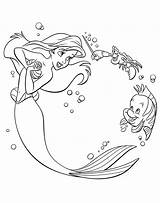 Little Mermaid Coloring Pages Flounder Getcolorings Color sketch template