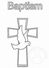 Cross Template Baptism Dove Coloring Pages Templates Easter sketch template