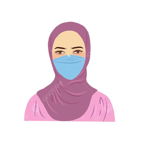 A Hijab Girl Wearing Mask Hijab Girl Muslim Wearing Mask Png