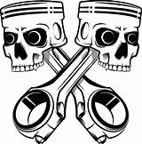 Vector Piston Mechanic Skull Pistons Father Tattoo Clip Son Motor Drawings Crossed Engine Harley Getdrawings Choose Board sketch template