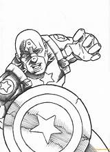 Captain Avenger Pages America Coloring First Color Online sketch template