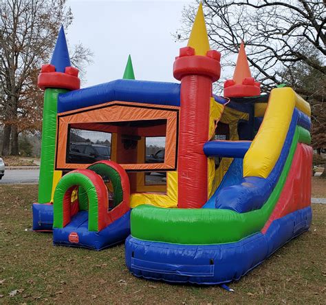 retro bounce house combo dry   jumpin rentals   water   bounce house