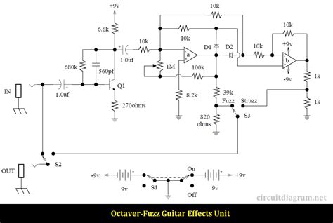 octaver fuzz guitar effects circuit electronic circuit schematic