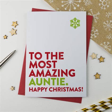 most amazing aunty aunt auntie christmas card by a is for alphabet