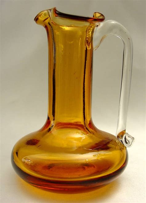 decorative vintage miniature amber glass pitcher vintage miniatures
