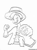 Coloring Luffy Pages Piece Monkey Popular sketch template