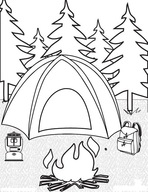 excellent photo  camping coloring pages davemelillocom