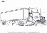 Truck Draw Trailer Trucks Step Drawing Coloring Wheeler Pages Drawings Big Side Rig Kids Sketch Template Tutorial Tutorials Drawingtutorials101 Trailers sketch template