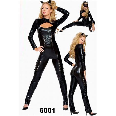 New Women S Sexy Jumpsuit Set Role Play Costumes Faux Leather Nightclub