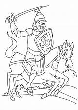 Cavaleiro Cavalo Colorir Coloring4free Ritter Colorironline Desenhos sketch template