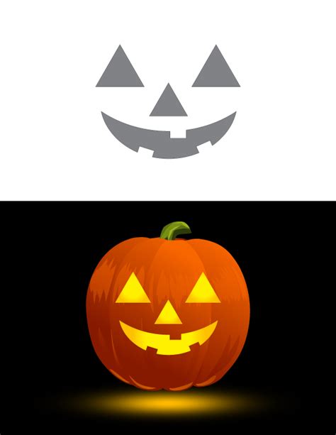 printable traditional jack  lantern face pumpkin stencil