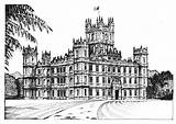 Castle Abbey Downton Highclere Drawing Sketch Pen Ink House Choose Board sketch template