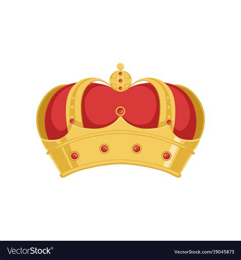 golden pope or king crown crown with red velvet vector image