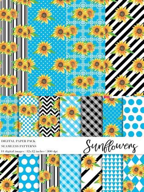 watercolor sunflowers digital papers watercolor sunflowers handmade stationery digital paper