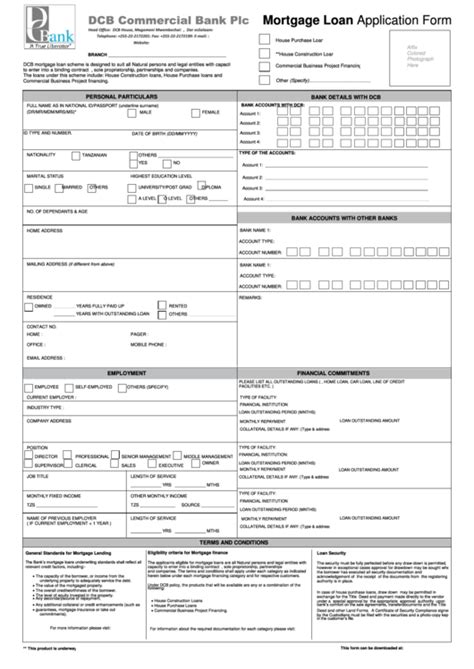 Loan Application Form In Pdf