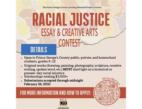 2023 Pgclmp Racial Justice Essay And Creative Arts Contest Accepting