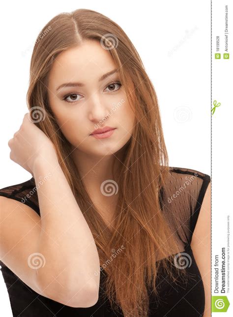beautiful brown hair woman isolated royalty free stock