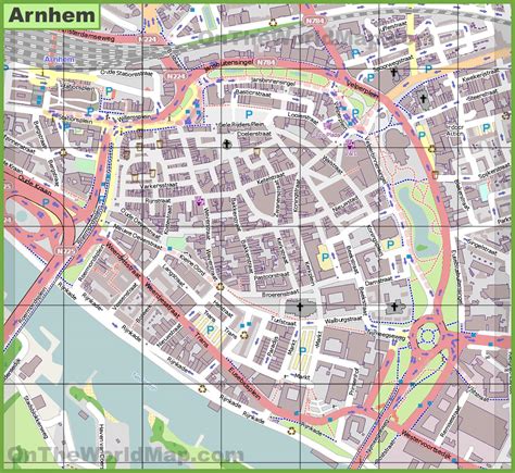 arnhem city center map ontheworldmapcom