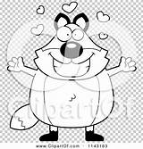 Hug Chubby Wanting Fox Outlined Coloring Clipart Vector Cartoon Cory Thoman sketch template