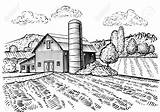 Farm Landscape Windmill Landschap Landelijk Paisajes Scenic Woodburning Vectorstock sketch template