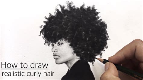 How To Draw Realistic Curly Hair Afro Hair Youtube