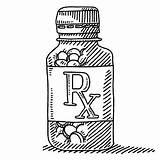 Pill Drawing Bottle Rx Vector Medicine Container Label Illustrations Clip Empty Illustration Stock Istockphoto sketch template