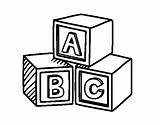 Abc Cubes Coloring Educational Colorear Coloringcrew sketch template