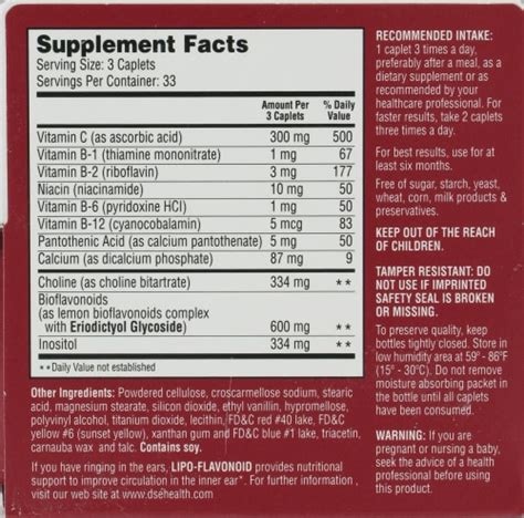 lipo flavonoid  unique ear health formula caplets  ct pay  super markets