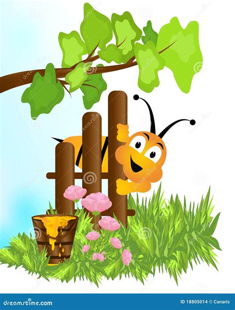 bij en honing vector illustratie illustration  pret