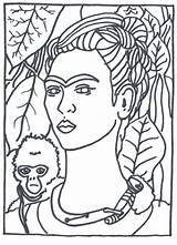 Coloring Frida Pages Famous Portrait Self Kahlo Paintings Zentangle Girl Printable Power Painting Artists Getcolorings Artist Pinturas Artwork Color Colouring sketch template