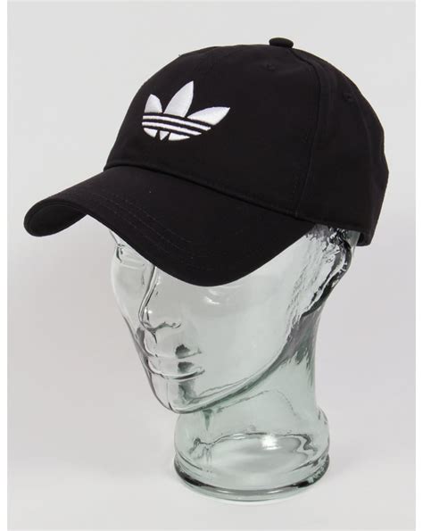 adidas originals trefoil cap blackwhitebaseballhatmens