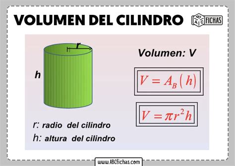 formula  calcular el volumen de  cilindro