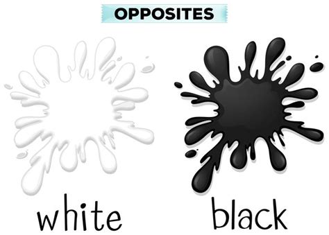 opposites clip art black  white