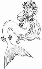 Mermaids Lineart Sirene Mermen Vu sketch template