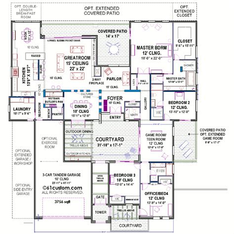 courtyard house plan modern courtyard house plans  arizona center