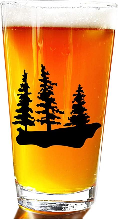 Three Trees Rustic Beer Pint Glass Novelty Beer Pint