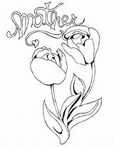 Coloring Pages Flowers Hearts Kids Flower Printable Mother Mothers Happy Easy Mom Sheets Print sketch template