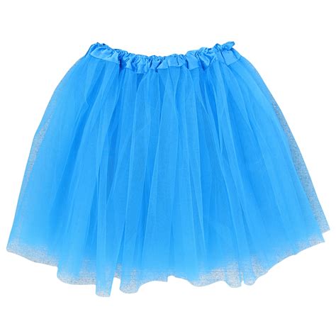 neon blue adult size 3 layer tulle tutu skirt princess halloween