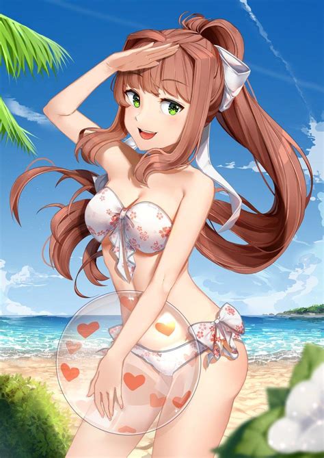 Swimsuit Monika By Sasoura Doki Doki Literature Club