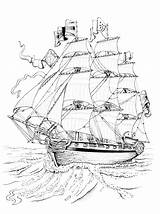 Ship Pirate Coloring Pages Printable Simple Cannon Big Barcos sketch template