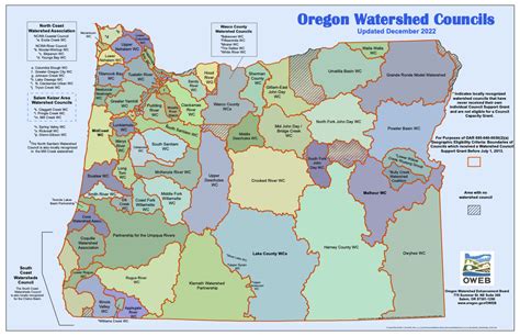 watershed councils map network  oregon watershed councils